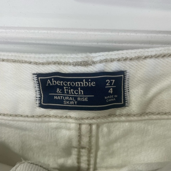 Abercrombie & Fitch White Denim Button Down Mini Natural Rise Skirt 27/4 Women - Picture 4 of 6